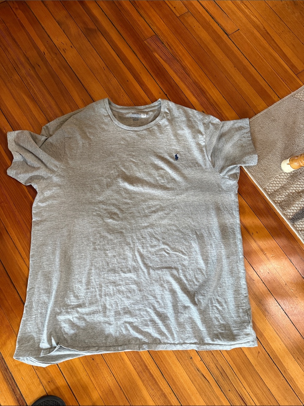 Polo by Ralph Lauren Men's Short Sleeve Crew Tee - Light Gray with Navy Logo